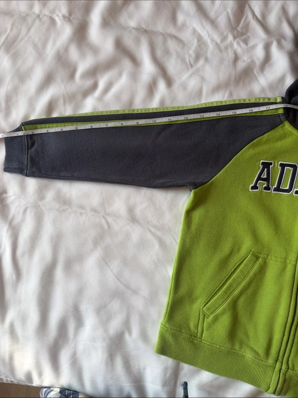 Adidas Kids' Green & Black Hooded Zip Fleece Jacket